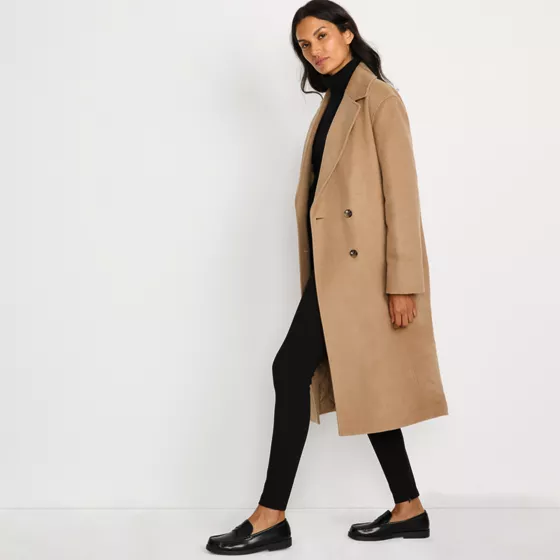 Women's Insulated Double Breasted Wool Coat - primary