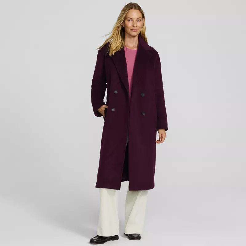 Women's Insulated Double Breasted Wool Coat, alternative image