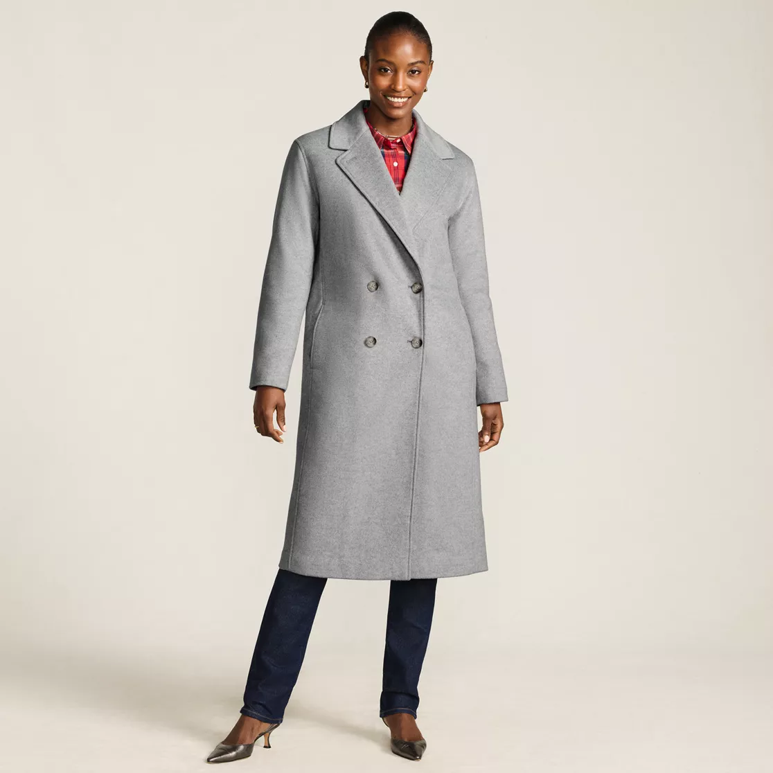 Women's Insulated Double Breasted Wool Coat