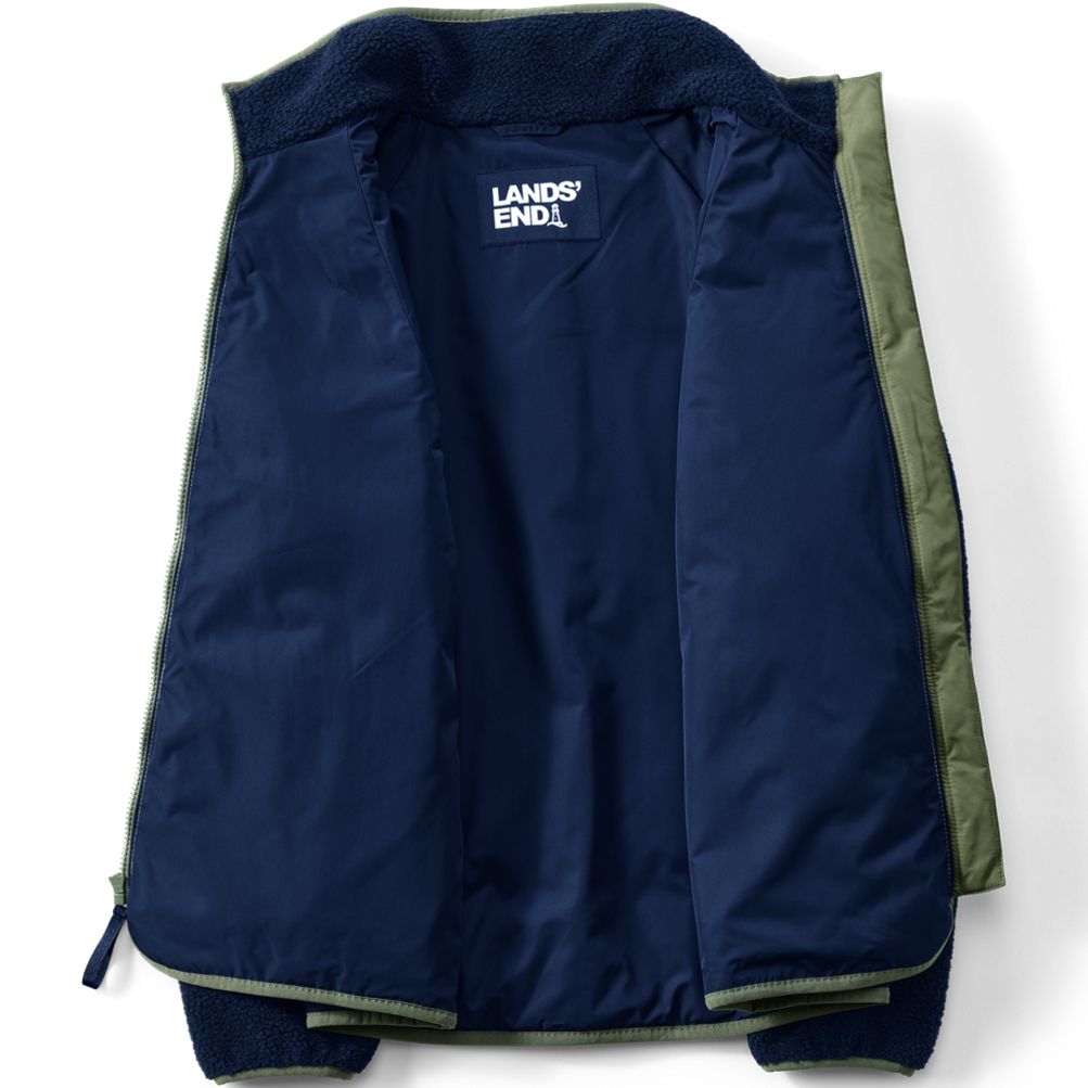 Women's Mixed Media Sherpa Fleece Jacket | Lands' End