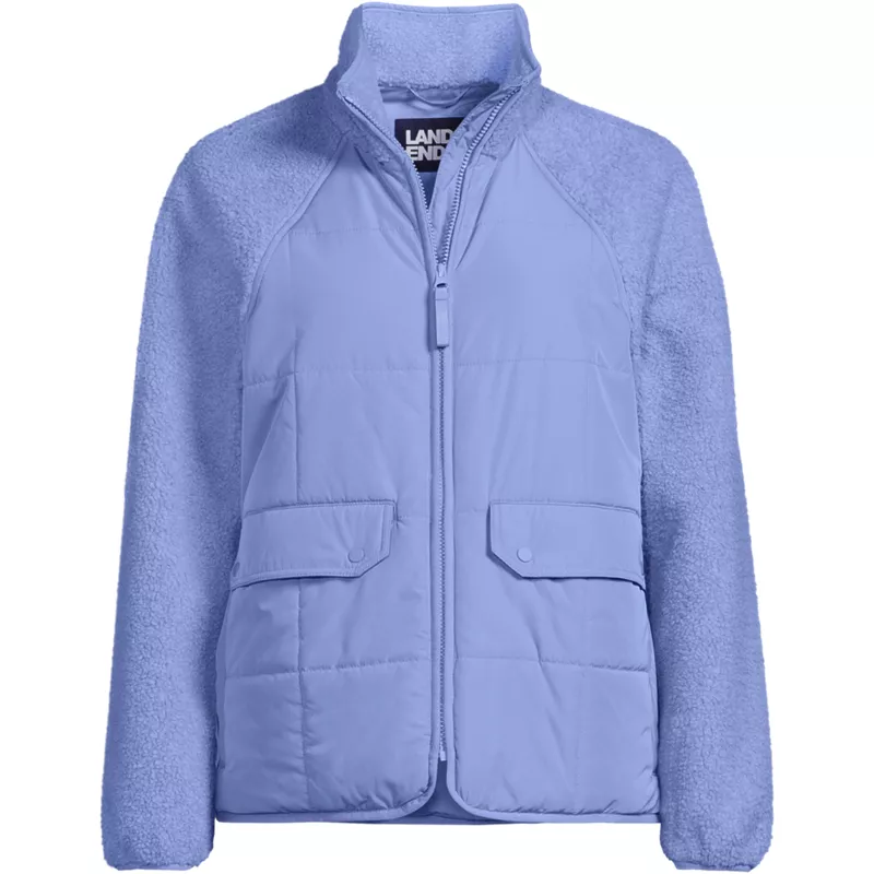 Women's Mixed Media Sherpa Fleece Jacket, Front
