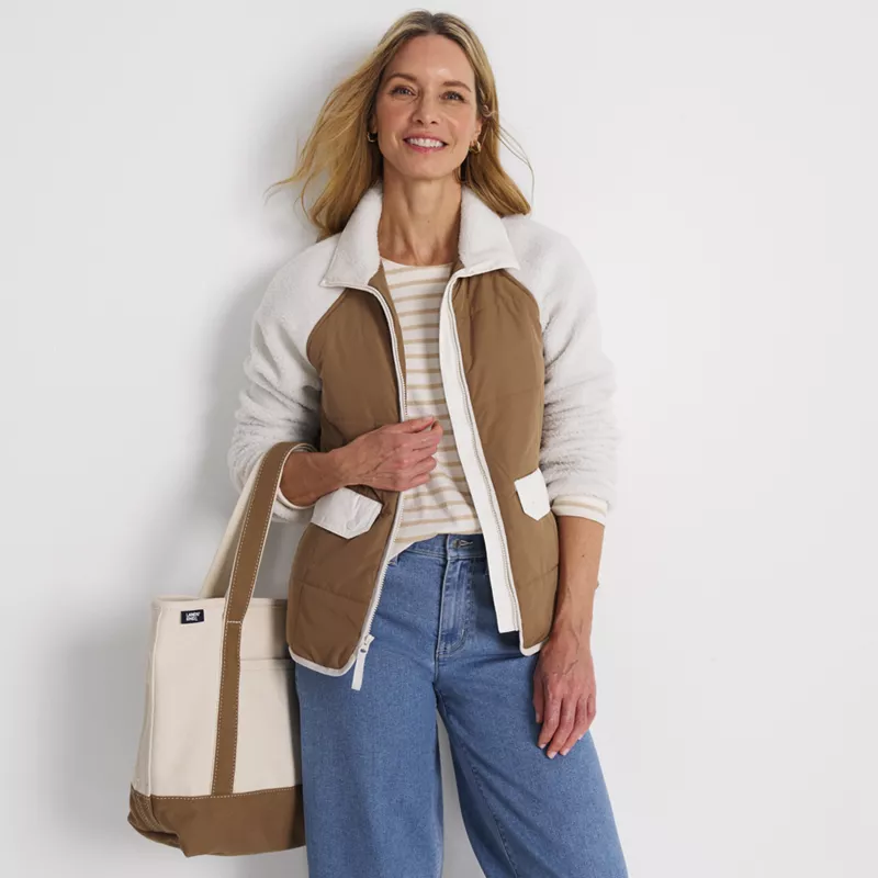 Women's Mixed Media Sherpa Fleece Jacket, alternative image