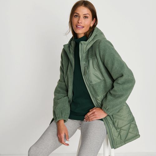 Women's Sherpa Quilted Mixed Media Parka, alternative image