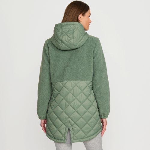 Women's Sherpa Quilted Mixed Media Parka, Back