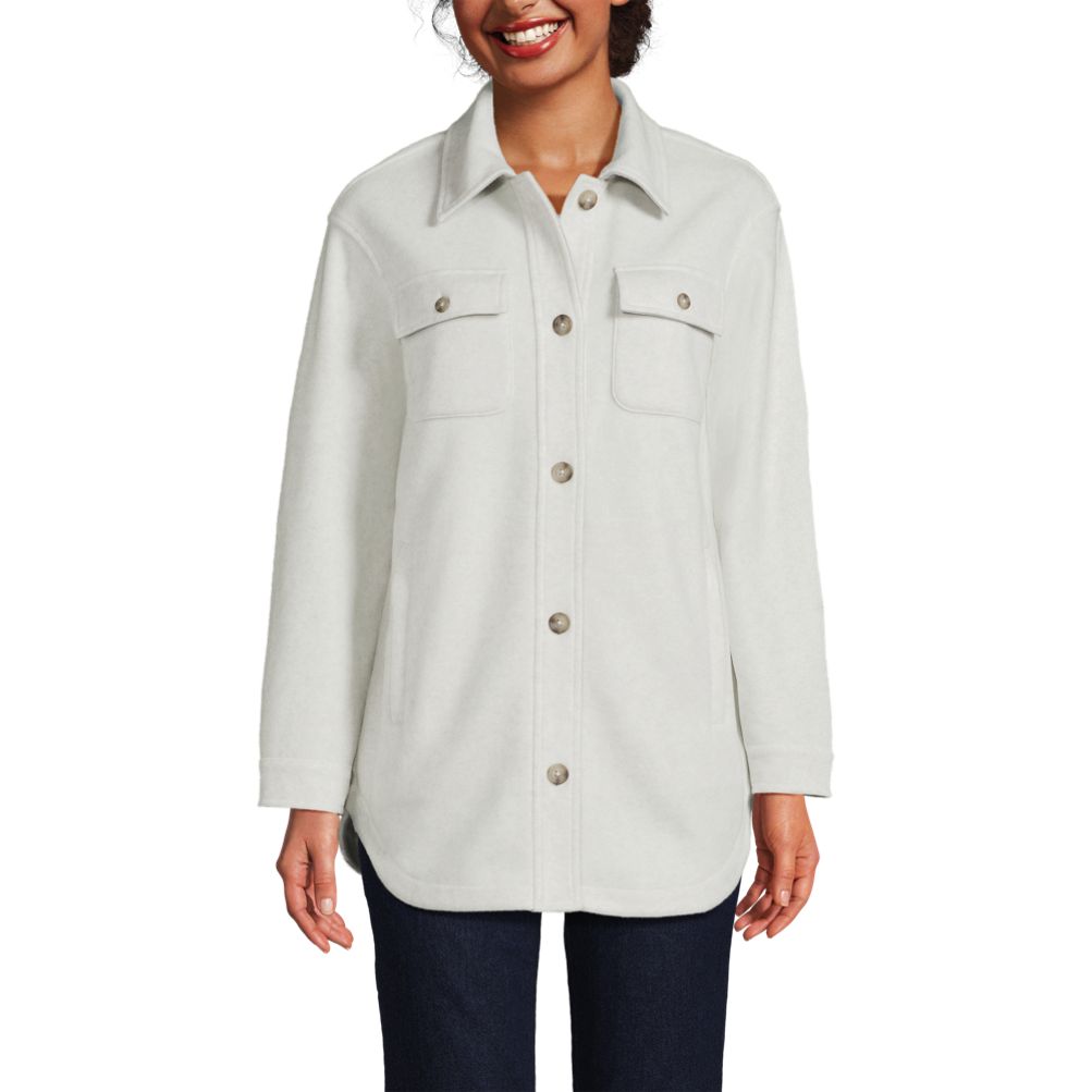 Spanx Women's Luxe Fleece Shirt 2024 Jacket In Ivory Size L