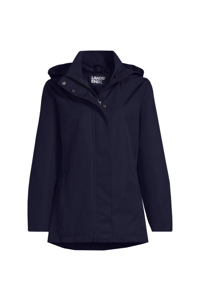 Women's Plus System Hooded Shell Jacket - Lands' End - Blue - 2X