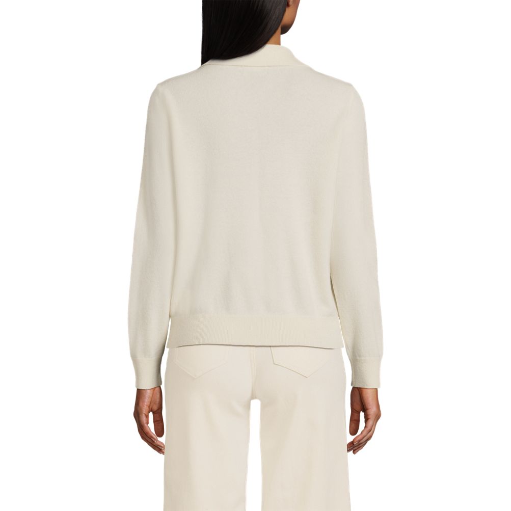 売れ筋商品|||ランズエンド ニット&セーター アウター レディース Women's Cashmere Johnny Collar Sweater Light gray heather Women's Cashmere Johnny Collar Sweater | Lands' End