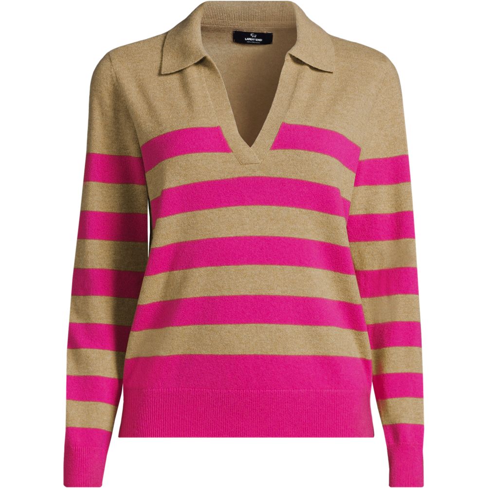 Women's Cashmere Johnny Collar Sweater | Lands' End