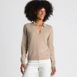 Women's Cashmere Johnny Collar Sweater, Front