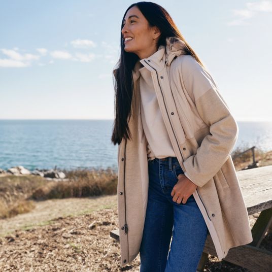 Lands' End Coat Tan Wool Blend factory Warm Winter Car Coat Women's Plus Size 24W