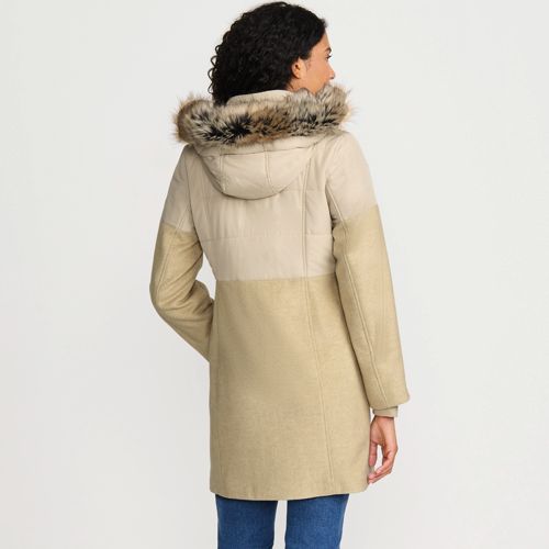 Women's Wool Hybrid Coat, Back