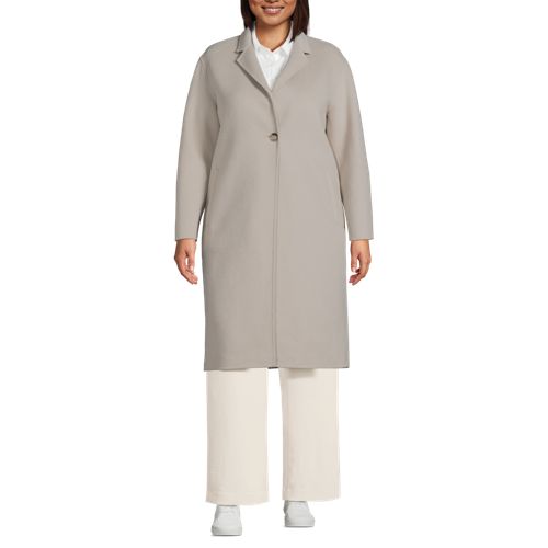 Women's Plus Size Wool Blend Top Coat - image 3