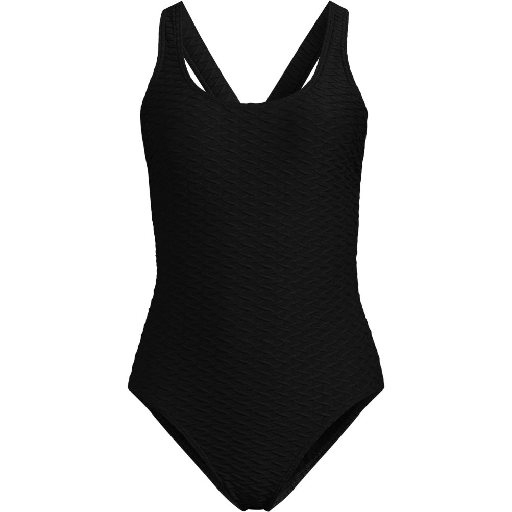 Women's Texture Tugless X-Back One Piece Swimsuit | Lands' End