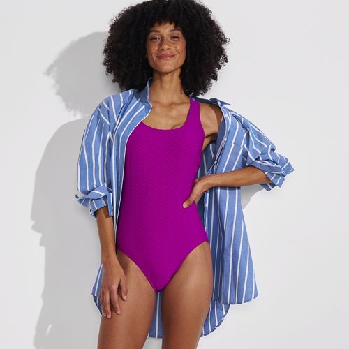 Women's Texture Tugless X-Back One Piece Swimsuit
