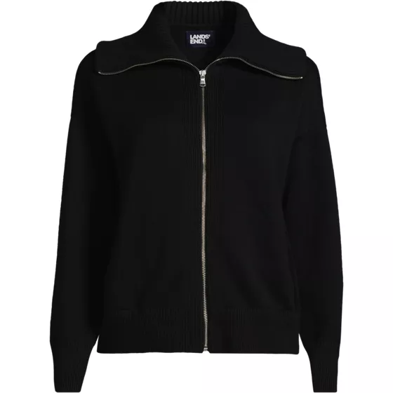 Women's Cotton Modal Long Sleeve Zip Front Cardigan Sweater Jacket - primary