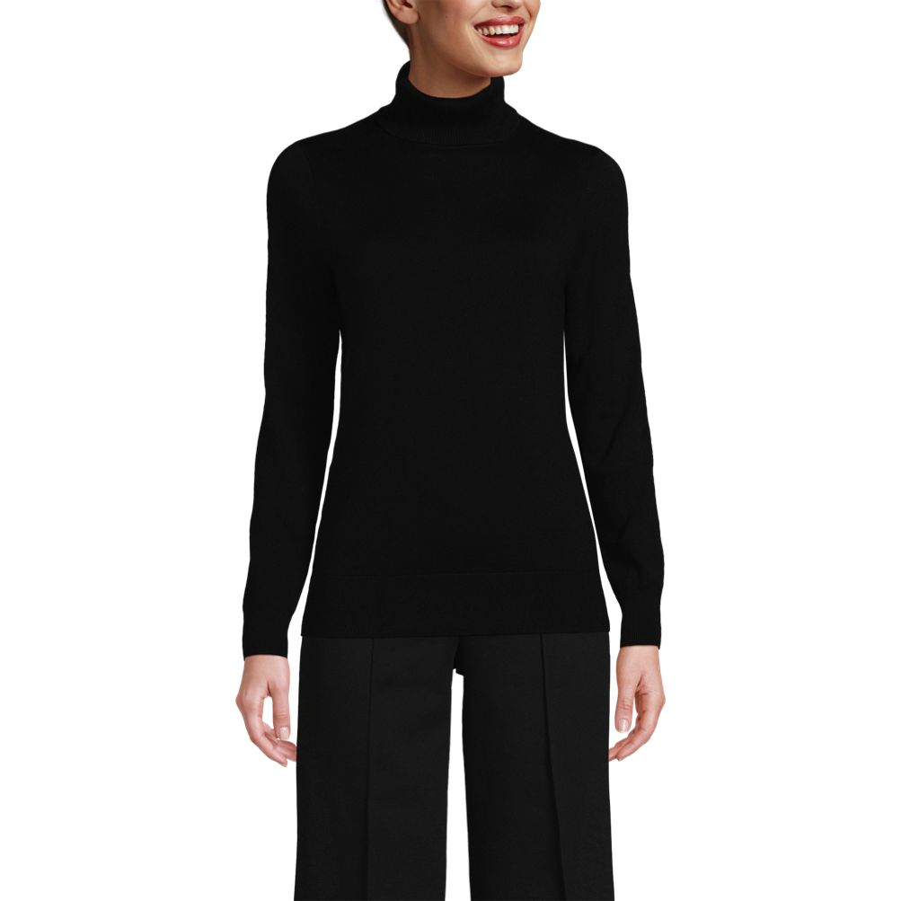 Women's Cotton Modal Long Sleeve Turtleneck Sweater Lands' End