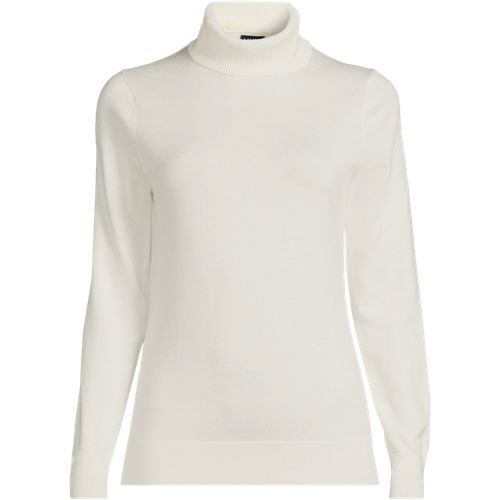 Women's Drapey Rib Skimming Long Sleeve Mock Neck | Lands' End