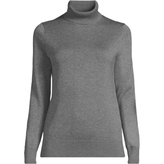 Women's Plus Cotton Modal Long Sleeve Turtleneck Sweater - primary