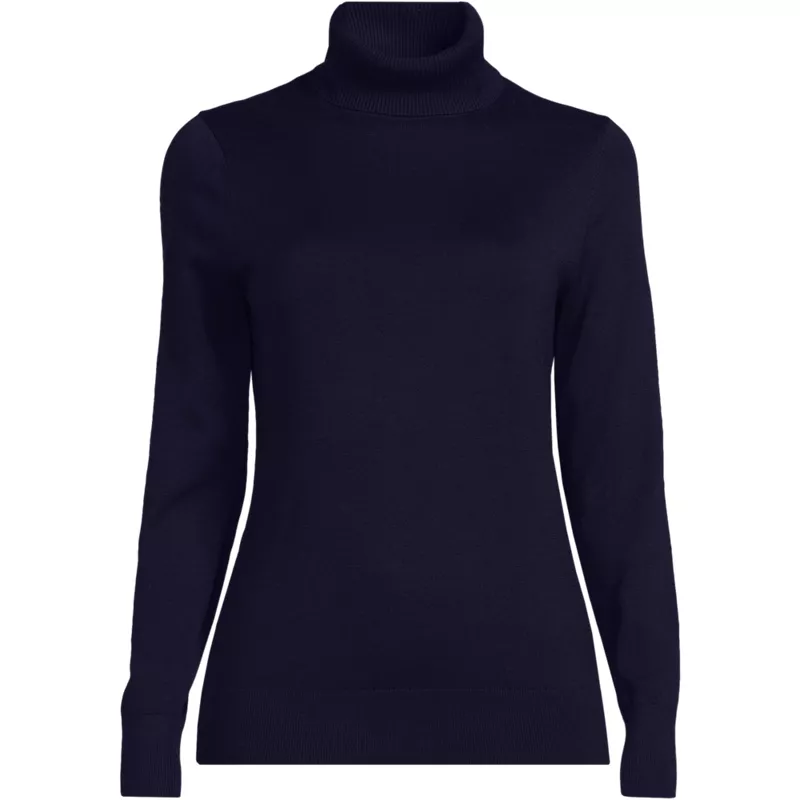 Women's Cotton Modal Long Sleeve Turtleneck Sweater, Front