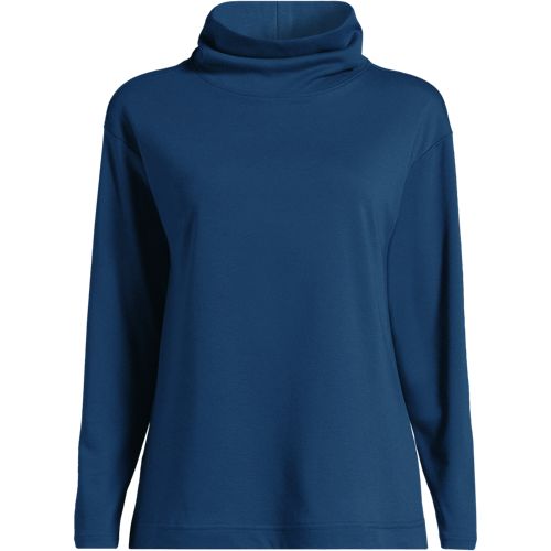 Women's Cotton Polyester Long Sleeve Funnel Neck Shirt