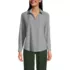 Women's Long Sleeve Polo Collar Popover Crepe Blouse, Front