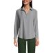 School Uniform Women's Long Sleeve Polo Collar Popover Crepe Blouse, Front