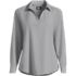 School Uniform Women's Long Sleeve Polo Collar Popover Crepe Blouse, Front