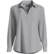 School Uniform Women's Long Sleeve Polo Collar Popover Crepe Blouse, Front