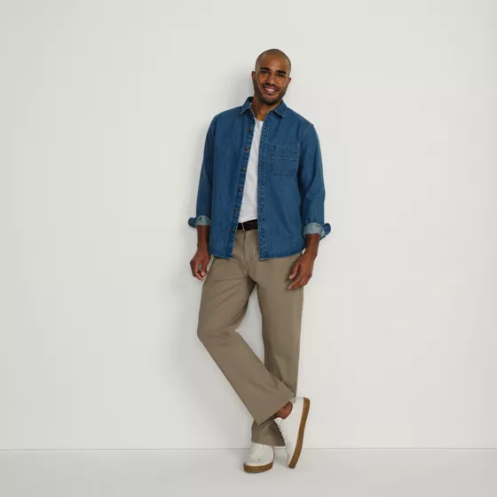 Men's Relaxed Fit Pleated Knockabout Chino Pants - primary