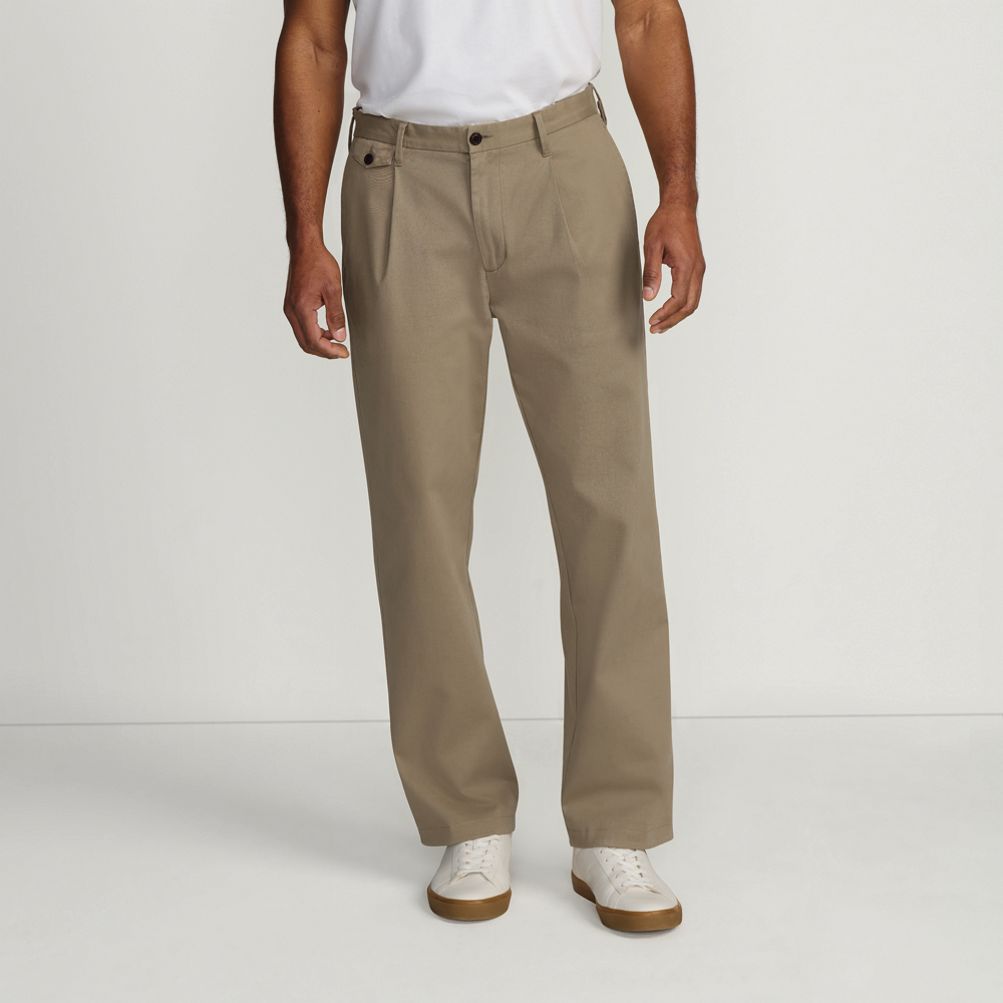 Men's Relaxed Fit Pleated Knockabout Chino Pants | Lands' End