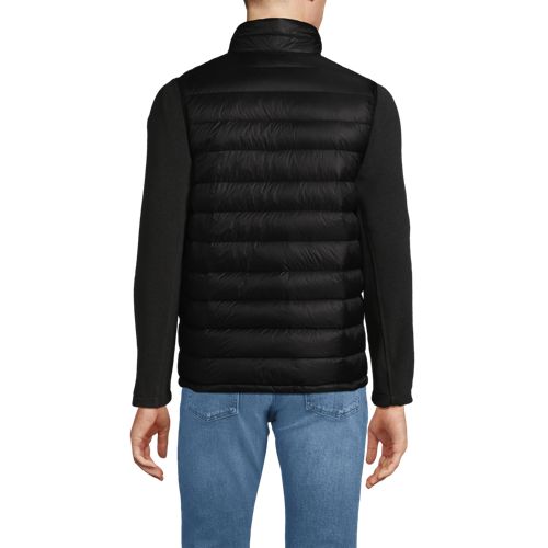  Lands' End Ultraleichte Verstaubare Wanderweight-daunenweste, Herren, Größe:44-46 Regular, Schwarz, Polyester/nylon/daunen, By Lands' End 