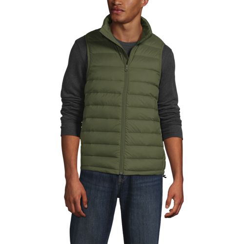  Lands' End Ultraleichte Verstaubare Wanderweight-daunenweste, Herren, Größe:44-46 Regular, Grün, Polyester/nylon/daunen, By Lands' End 