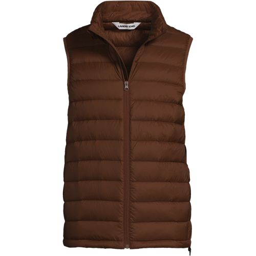  Lands' End Ultraleichte Verstaubare Wanderweight-daunenweste, Herren, Größe:44-46 Regular, Braun, Polyester/nylon/daunen, By Lands' End 