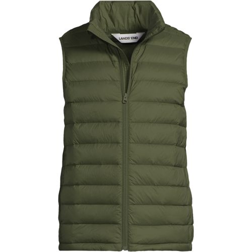  Lands' End Ultraleichte Verstaubare Wanderweight-daunenweste, Herren, Größe:44-46 Regular, Grün, Polyester/nylon/daunen, By Lands' End 