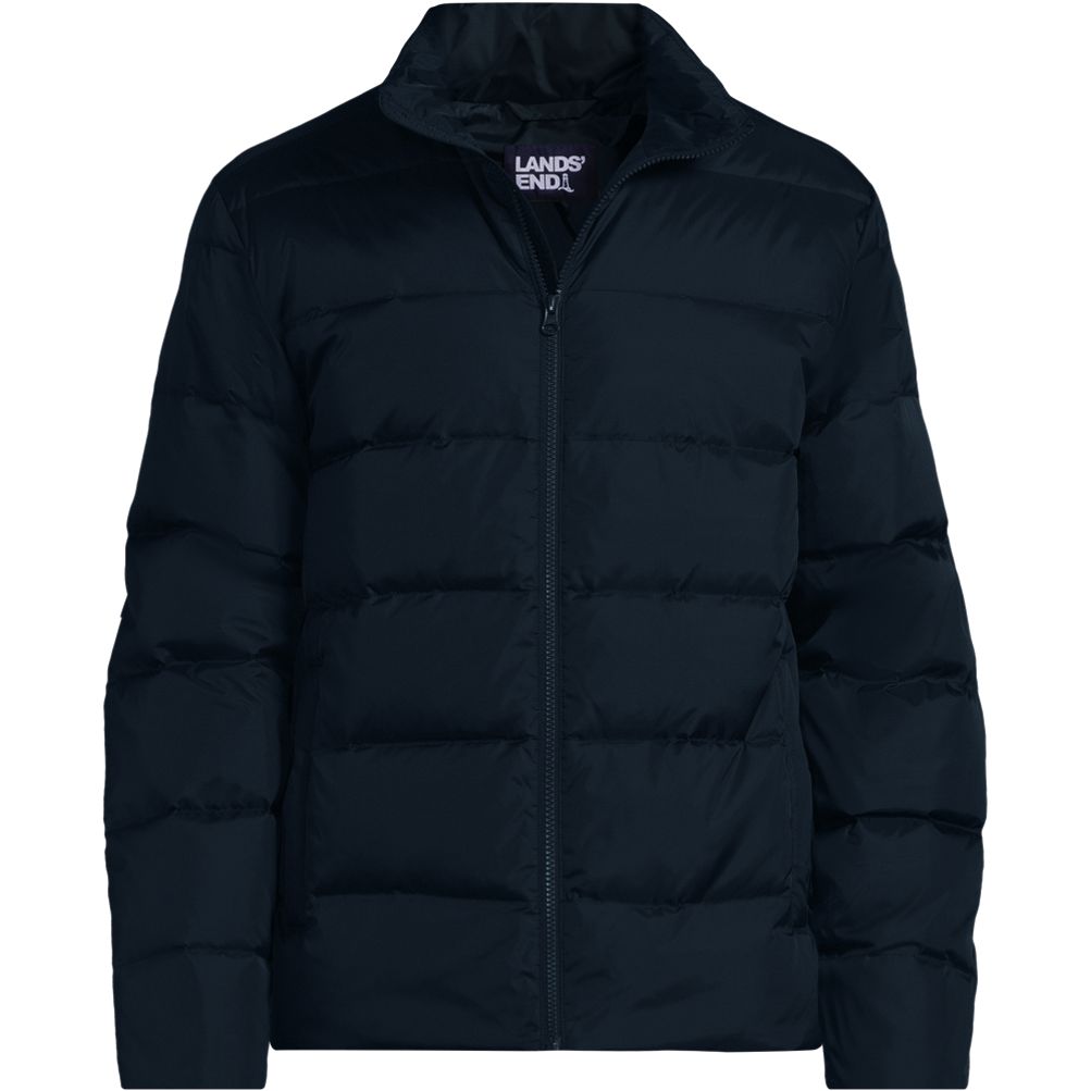 Lands End Grey Down Jacket Men’s Down Fill Puffer top Coat