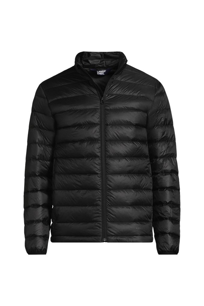 Men's Wanderweight Packable Down Jacket - Lands' End - Black - XXL