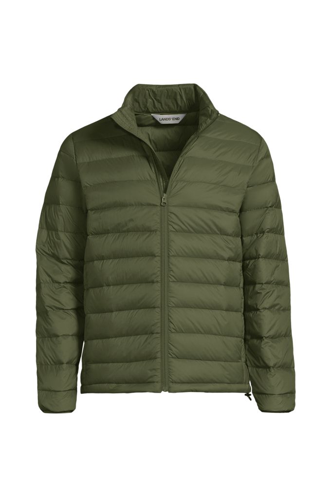 Men's Wanderweight Packable Down Jacket - Lands' End - Green - S