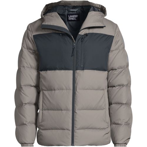  Lands' End Daunen-steppjacke Mit Kapuze, Herren, Größe:44-46 Regular, Grau, Polyester/nylon/daunen, By Lands' End 