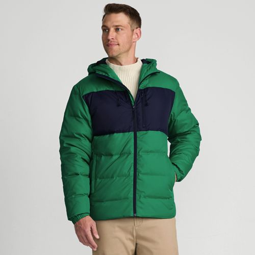  Lands' End Daunen-steppjacke Mit Kapuze, Herren, Größe:44-46 Regular, Grün, Polyester/nylon/daunen, By Lands' End 