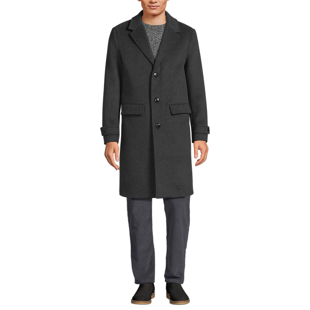 Men's Wool Blend Top Coat | Lands' End Men's Wool Blend Top Coat | Lands' End