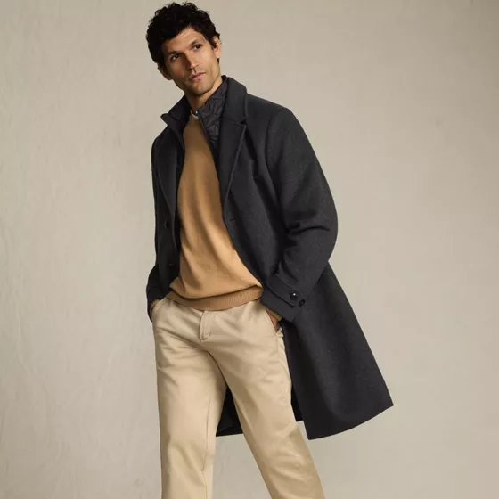 Men's Wool Blend Top Coat - primary
