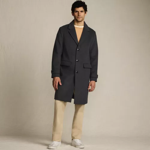 Men's Wool Blend Top Coat, Front