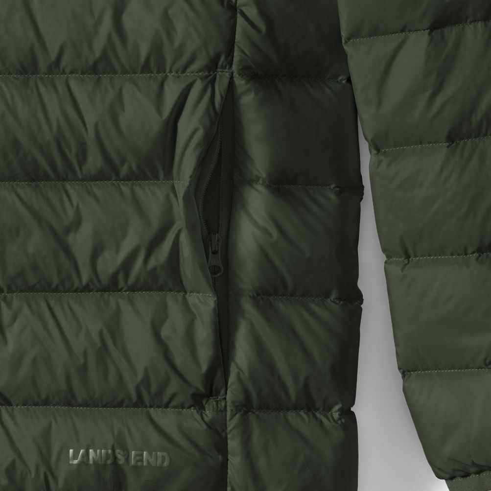 Men's Hooded Wanderweight Packable Down Jacket Lands' End