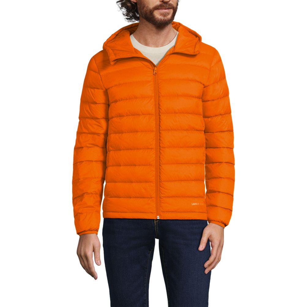 Men s Hooded Wanderweight Packable Down Jacket Lands End