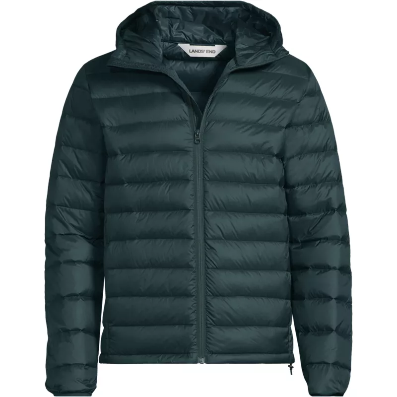 Men's Tall Hooded Wanderweight Packable Down Jacket, Front