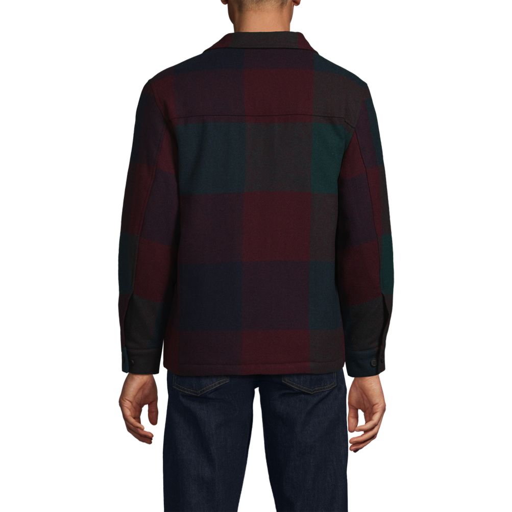 Men's Wool Blend Shirt Jacket | Lands' End
