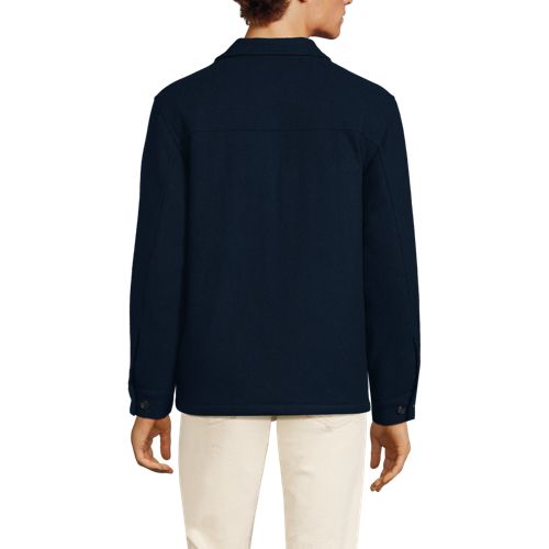  Lands' End Gefütterte Hemdjacke Aus Wollmix, Herren, Größe:56-58 Regular, Blau, Woll-mischung/polyester-mischung, By Lands' End 