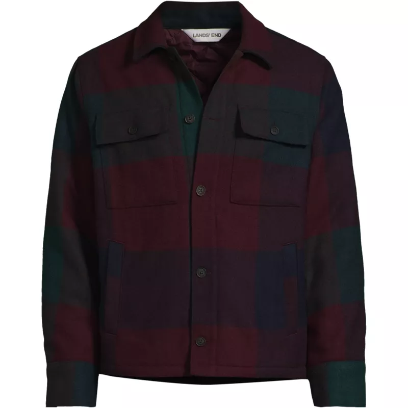 Men's Tall Wool Blend Shirt Jacket, Front