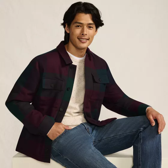 Men's Wool Blend Shirt Jacket - primary