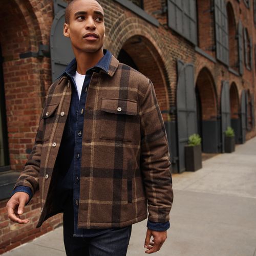 Men's Wool Blend Shirt Jacket | Lands' End